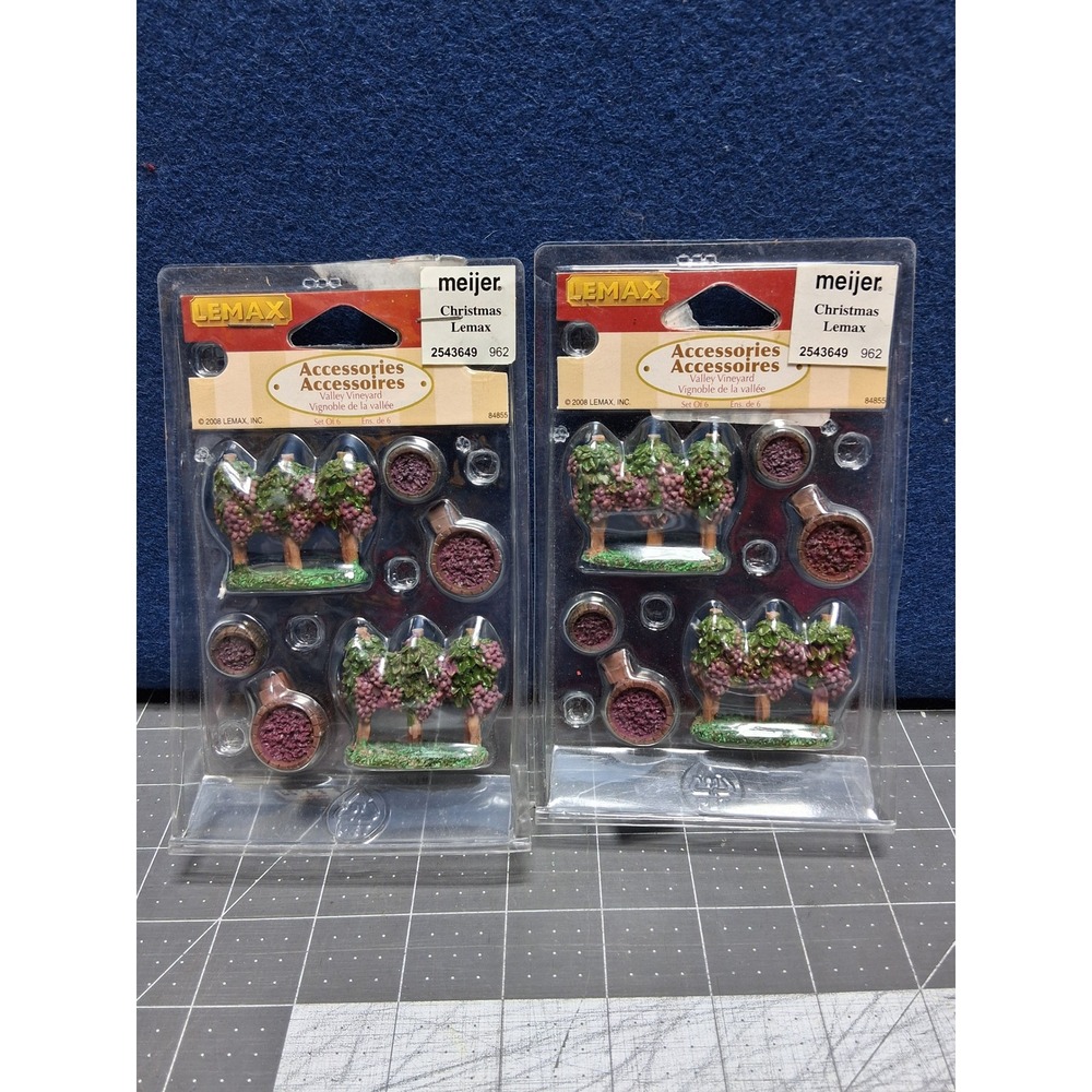 Lemax Valley Vineyard Accessories Purple Green 2 Packs 84855 2008 Village Decor